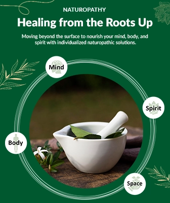 Natural naturopathy care focused on holistic health balance through lifestyle and therapy-based healing